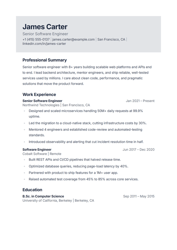 Slate — CV template