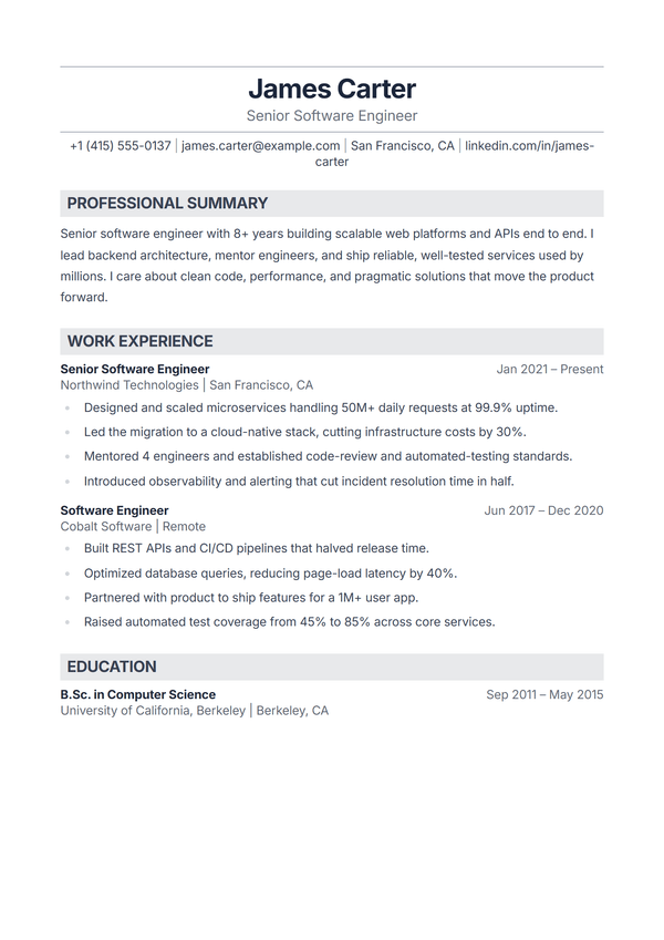 Sterling — CV template