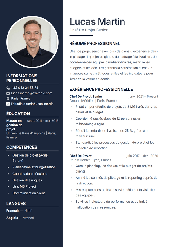 Executive — modèle de CV