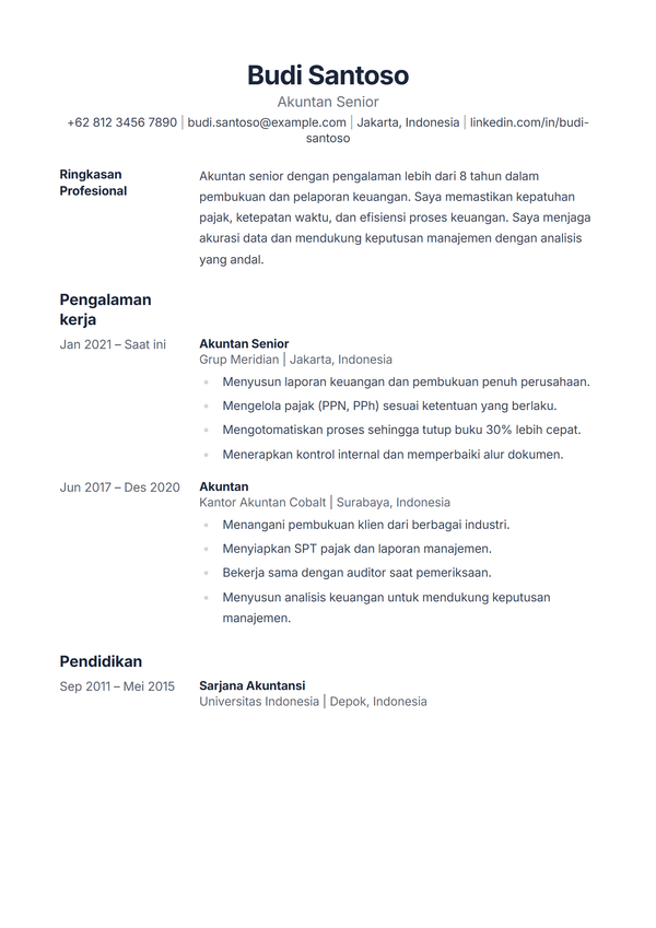 Ledger — templat CV