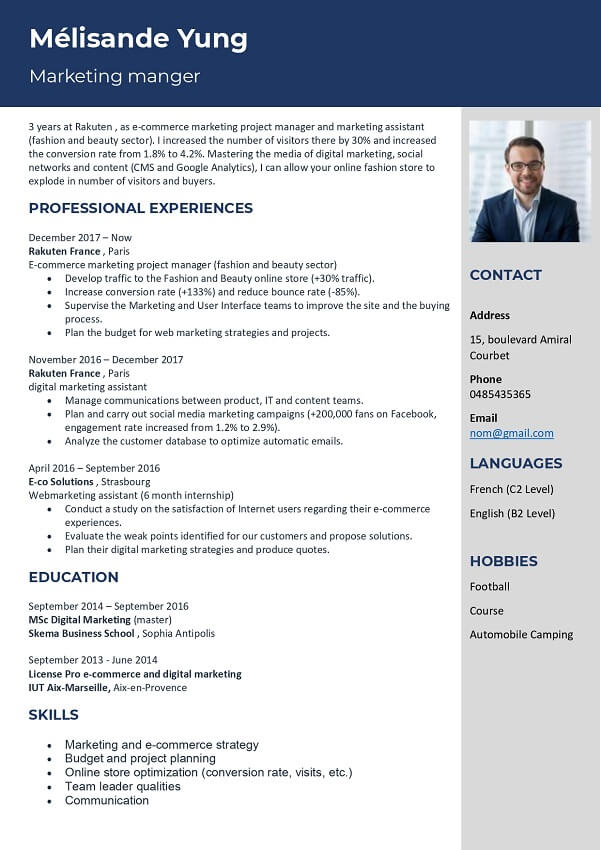 CV template word free download