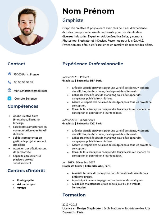 Modèle de CV créatif Word