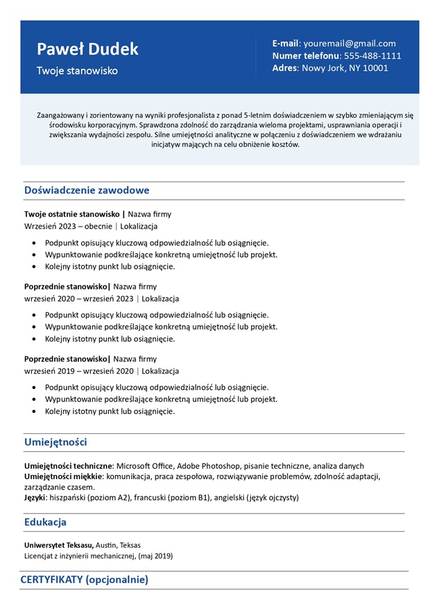 Wzór CV