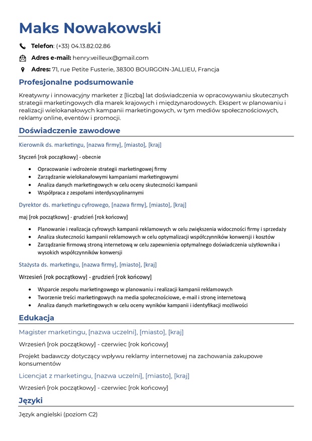 Wzór CV