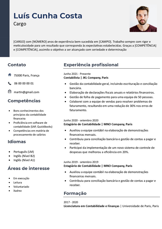 Modelo de currículo pronto para editar