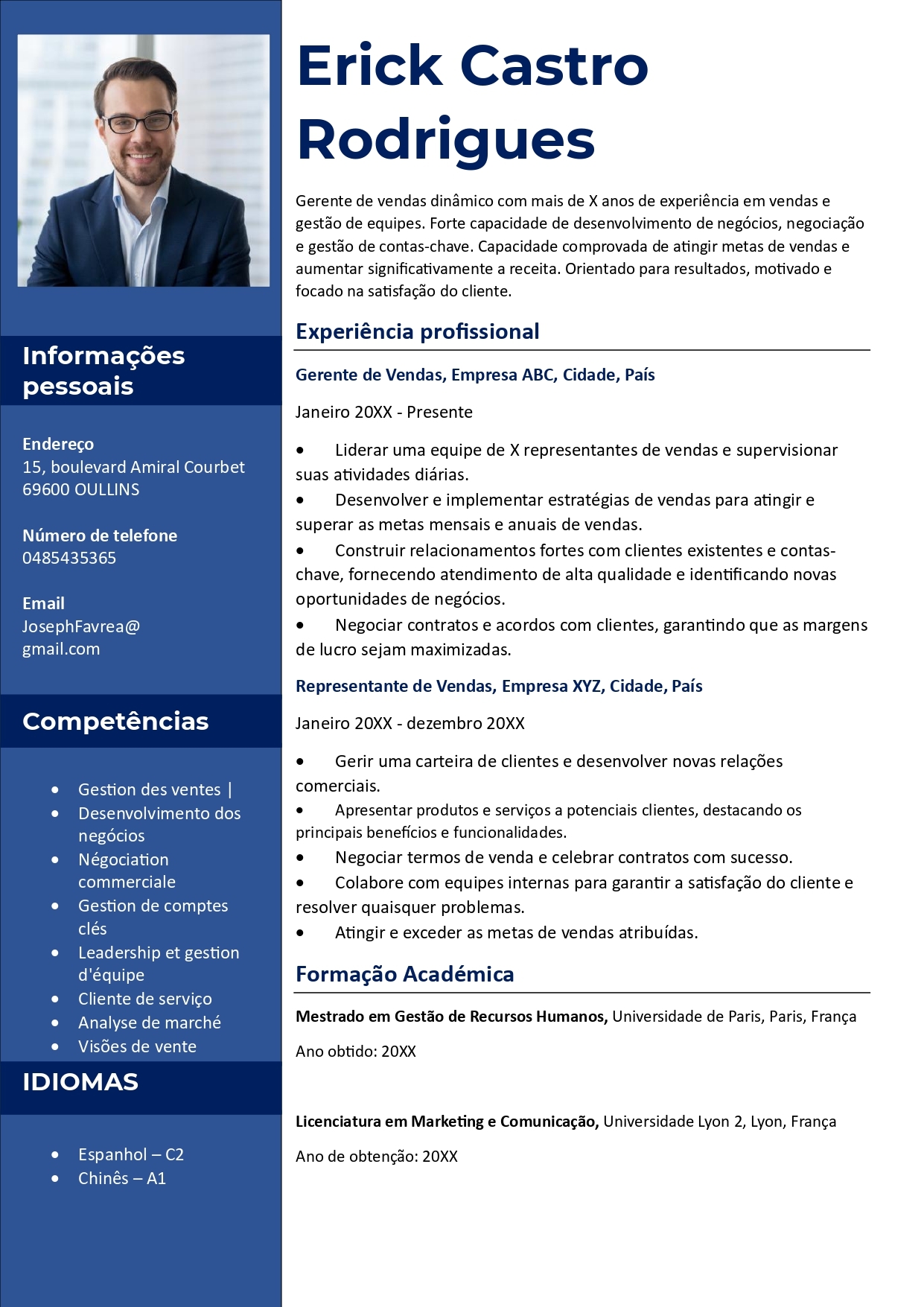 Modelo de curriculo com foto