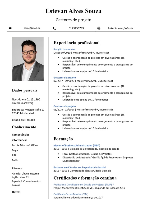 Modelo de Currículo pronto para preencher