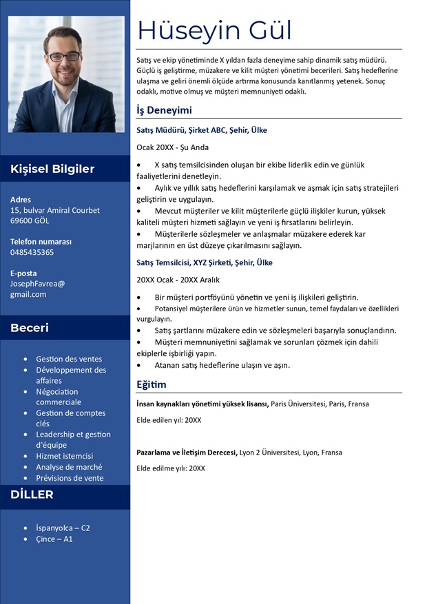 özgeçmiş şablonu
