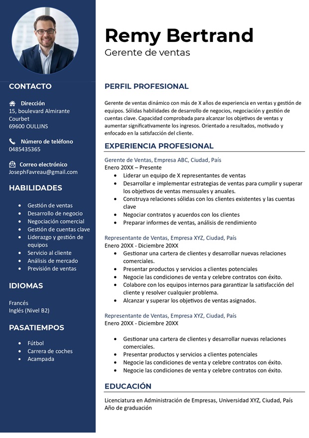 Plantilla de CV profesional gratis