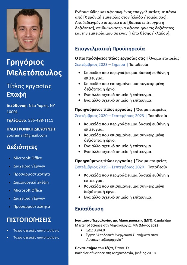 πρότυπο βιογραφικού